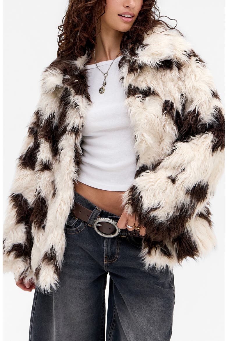 Wilson Spotted Faux Fur Jacket, Main, color, ECRU