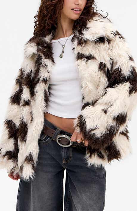 BDG Urban Outfitters Wilson Spotted Faux Fur Jacket