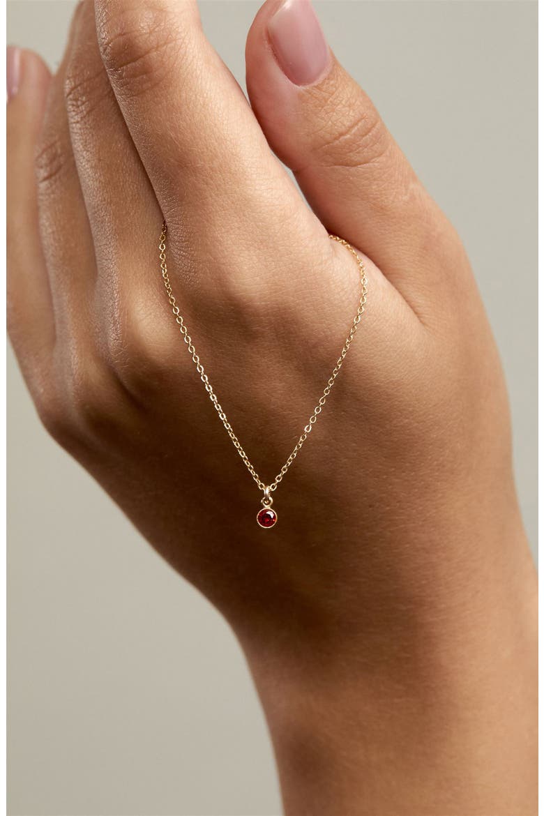 Birthstone Charm Pendant Necklace, Alternate, color, GOLD / JULY