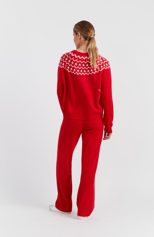 Chinti & Parker Wool Cashmere Star Yoke Sweater In Red