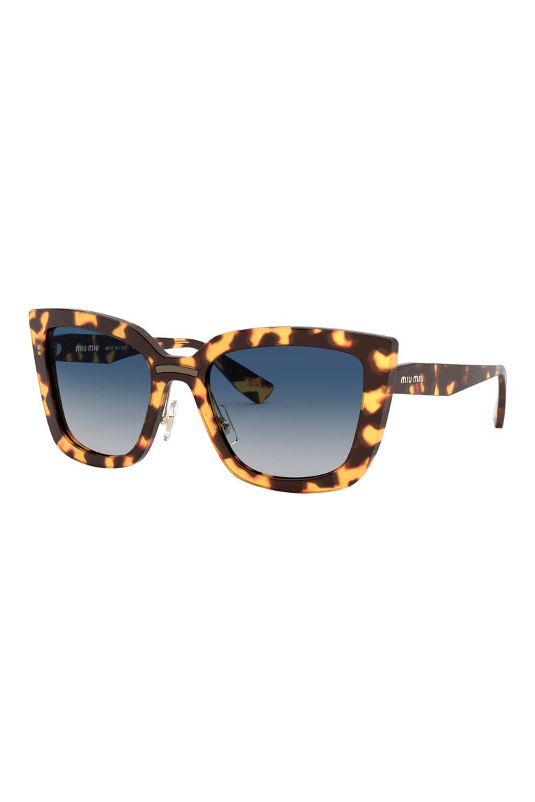 55mm Cat Eye Sunglasses, Alternate, color, HAVANA GREY DARK BLUE