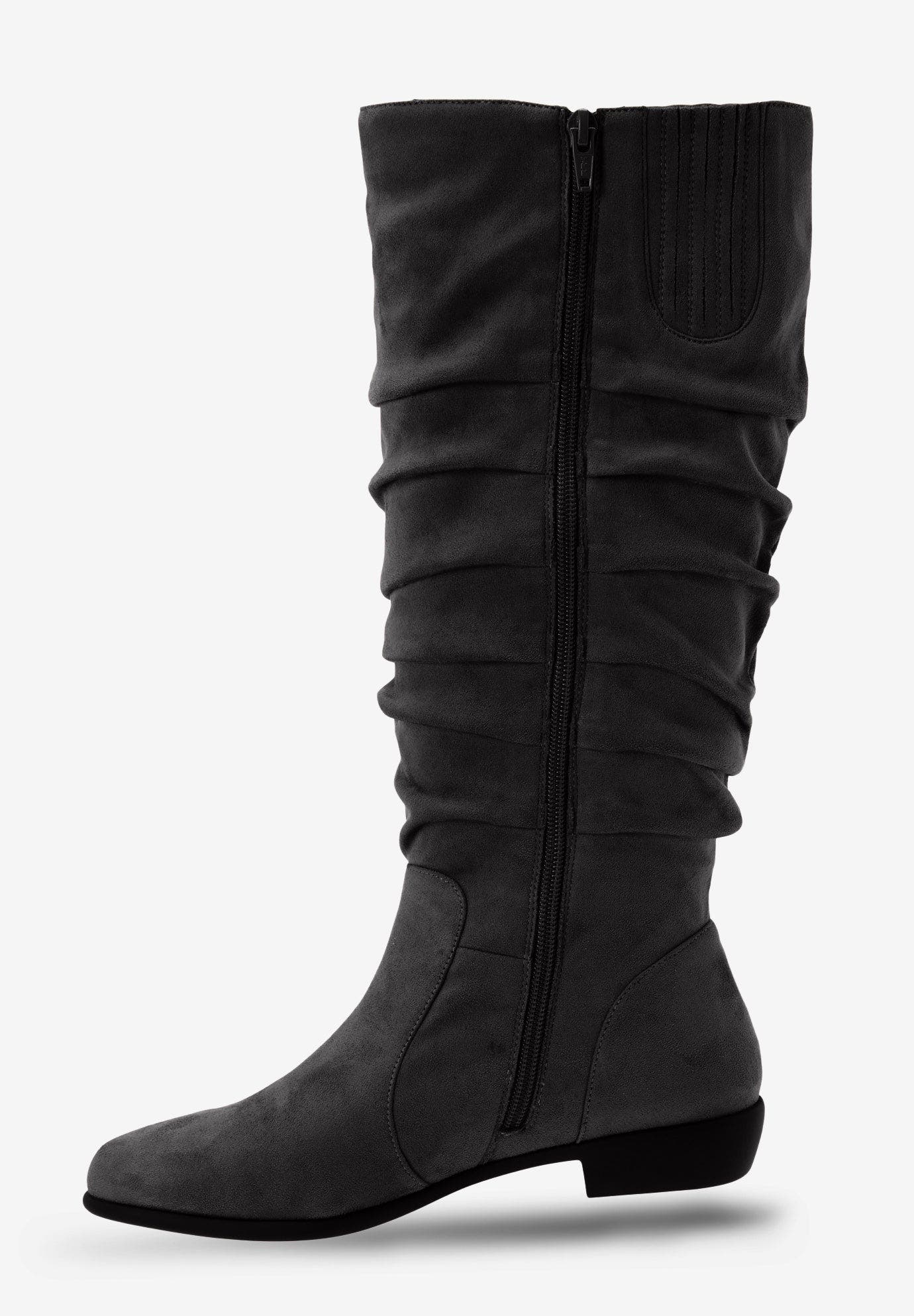 The Shelly Wide Calf Boot, Alternate, color, BLACK
