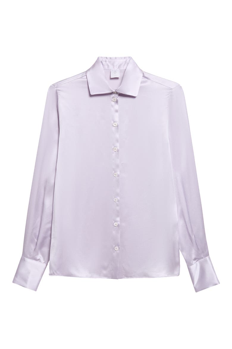 Silk Button-Up Shirt, Main, color, AMETHYST POWDER