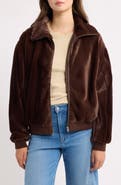 Thread & Supply Faux Mink Zip Jacket