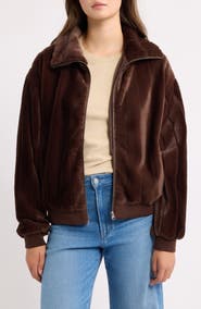 Thread & Supply Faux Mink Zip Jacket