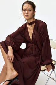 H&M Scarf-detail Balloon-sleeved Dress