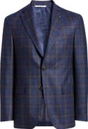 Jack Victor Midland Contemporary Fit Plaid Wool & Silk Blend Sport Coat