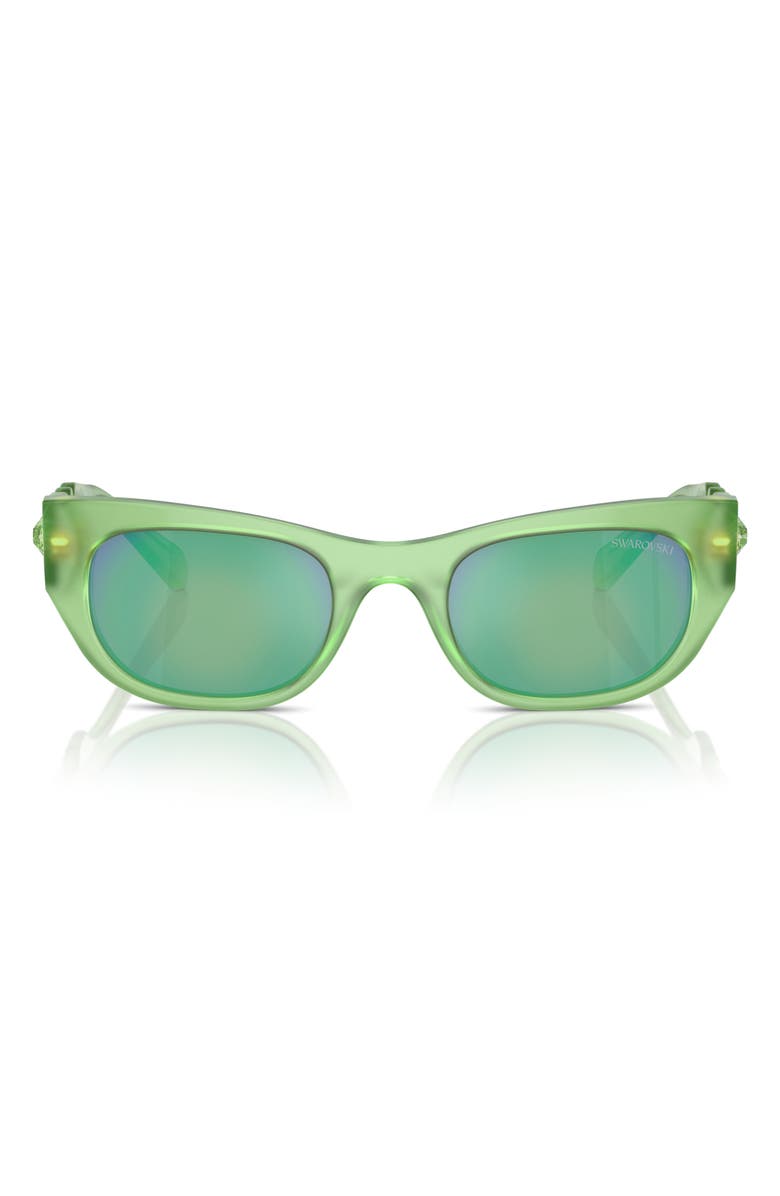 Swarovski 51mm Pillow Sunglasses, Main, color, Green