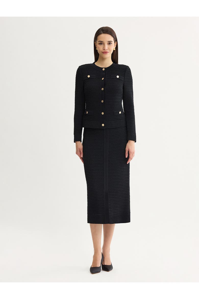 Monochromatic Ottoman Knit Jacket, Alternate, color, Black