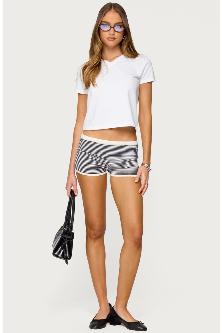 Ornella V-Neck Stretch Cotton T-Shirt, Alternate, color, WHITE