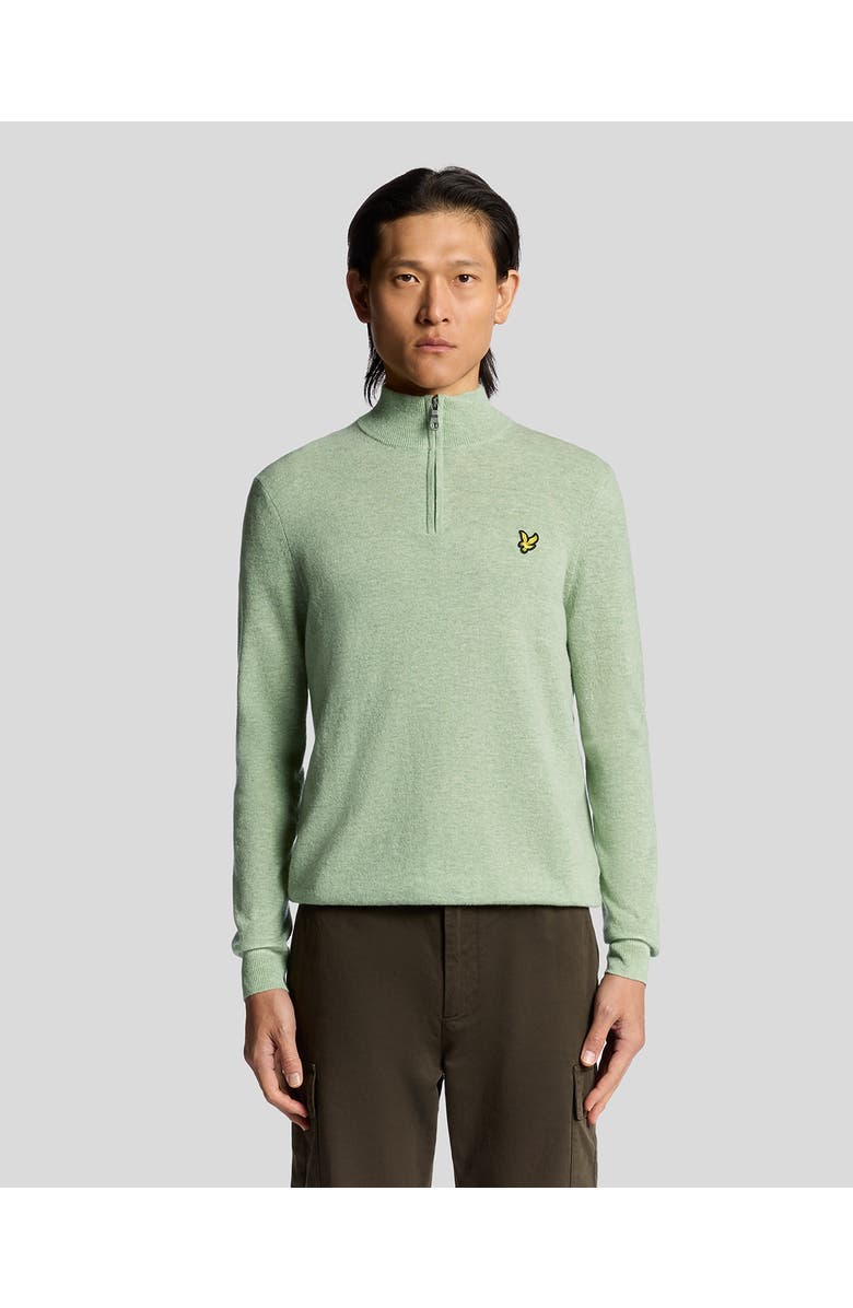 Lyle & Scott Lambswool Blend Quarter Zip Sweater, Main, color, Cold Mint Marl