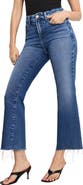 Good American Soft Tech Good Legs Raw Hem Crop Mini Bootcut Jeans