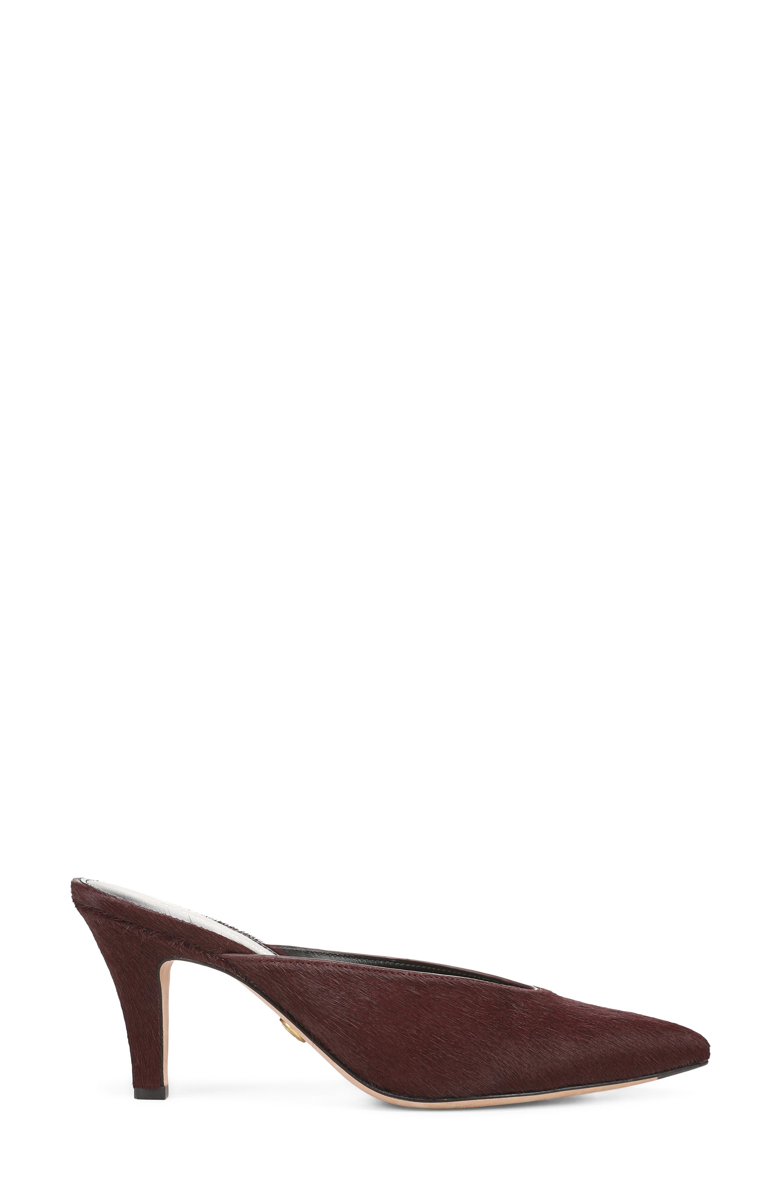 Rochelle Genuine Calf Hair Mule, Alternate, color, BURGUNDY