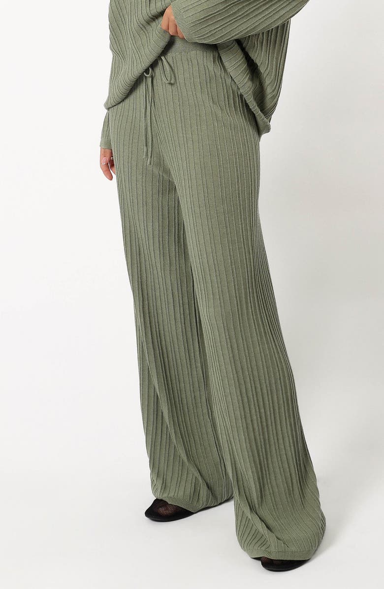 Petal & Pup Sonole Cable Sweater Knit Pants, Alternate, color, Khaki