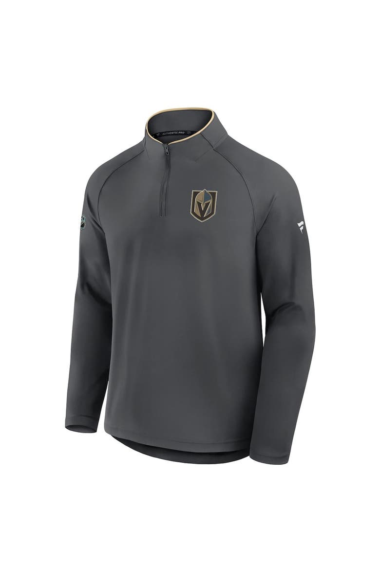 Men's Fanatics Gray Vegas Golden Knights Authentic Pro Rink Training Quarter-Zip Pullover, Alternate, color, Gray