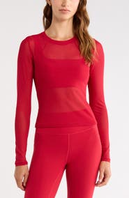 Zella Mesh Mix Long-Sleeve Tee