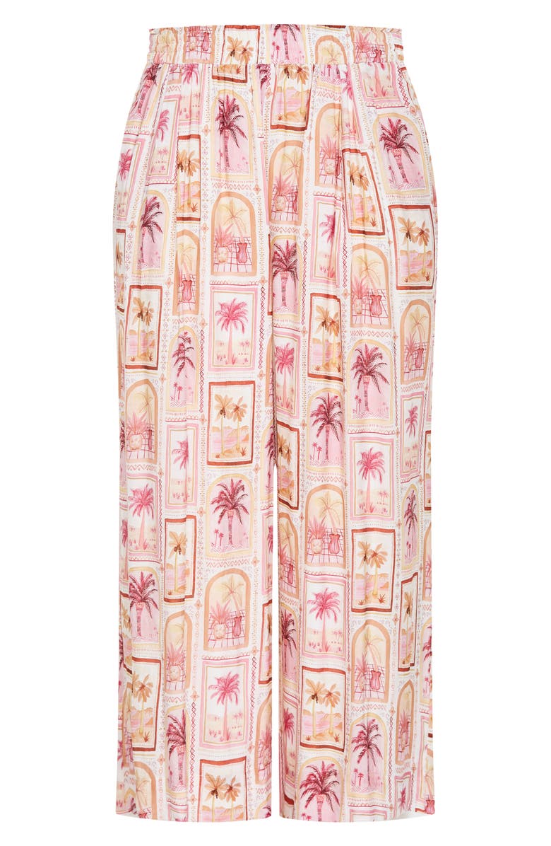 City Chic Postcard Print Wide Leg Pants, Alternate, color, Postcard Soiree