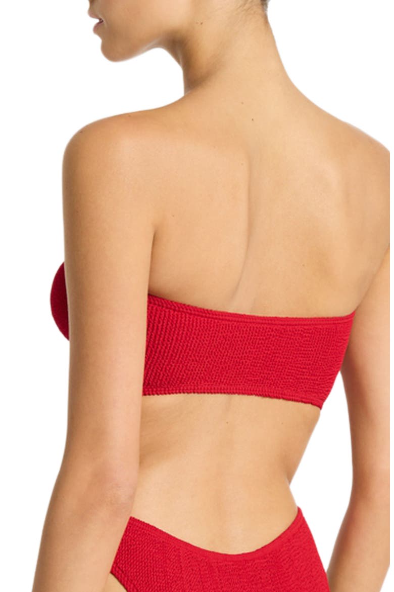 Blake U-Bar Bandeau Bikini Top, Alternate, color, BAYWATCH RED RECYCLED