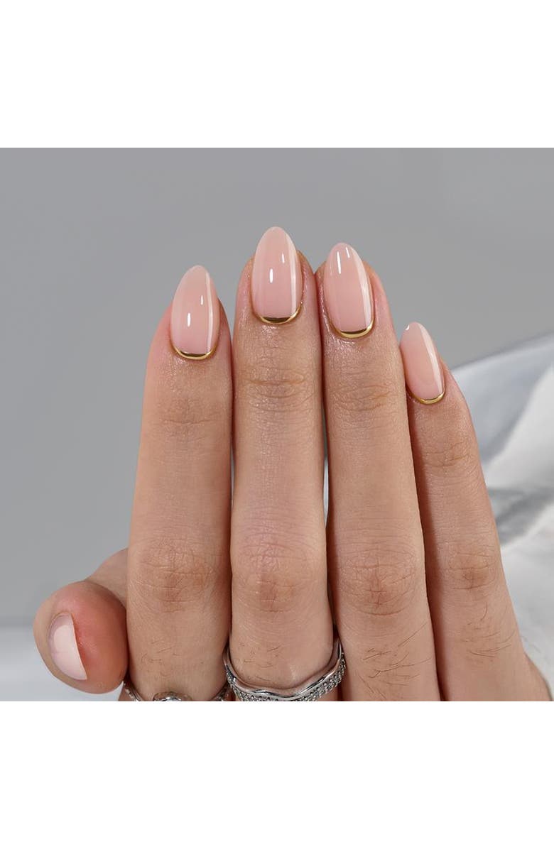 Btartboxnails Press-on Nails Set Short Almond, Alternate, color, Gold End