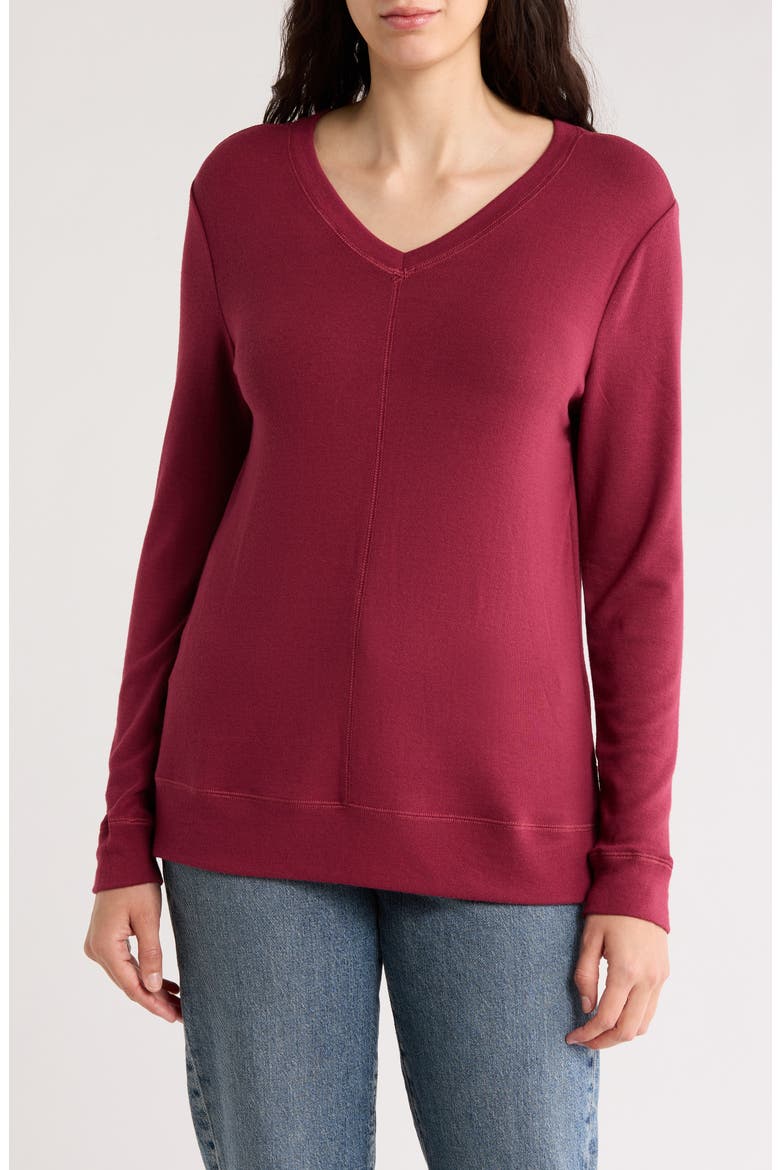 Clover Long Sleeve Tunic T-Shirt, Main, color, ZINFANDEL