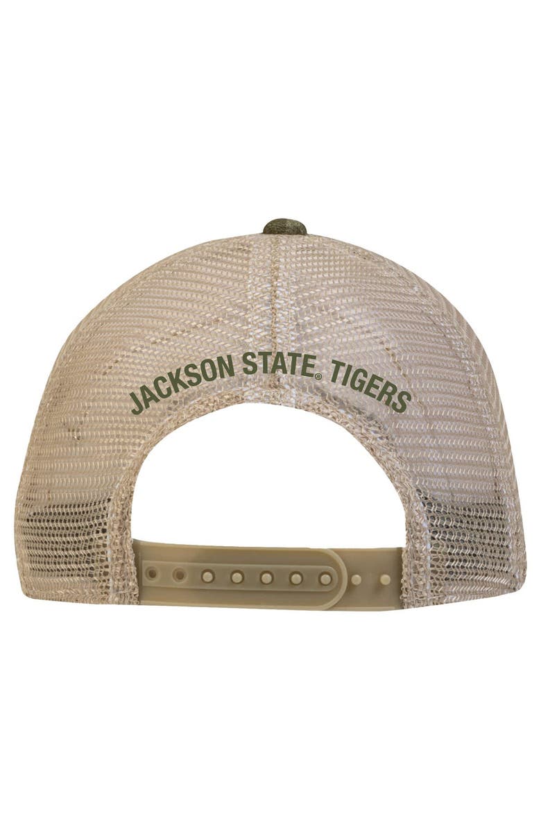 Under Armour Men's Under Armour Camo Jackson State Tigers Sideline Blitzing Trucker Performance Adjustable Hat, Alternate, color, Camo