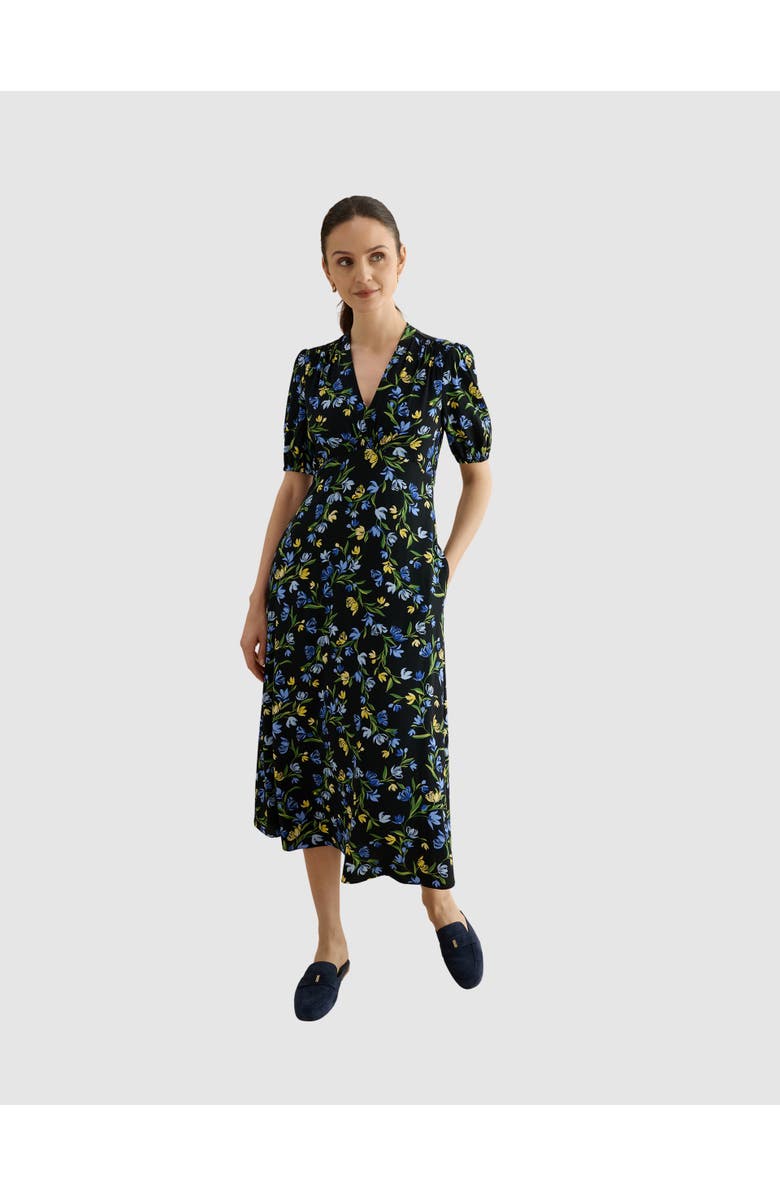 HOBBS LONDON Sidonie Dress, Main, color, Navymulti