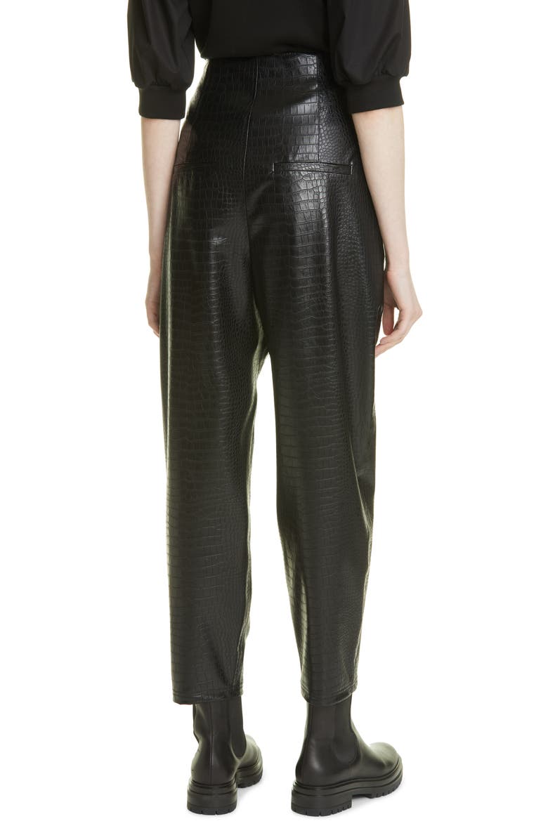 Veronica Beard Kita Faux Leather Ankle Pants, Alternate, color,
