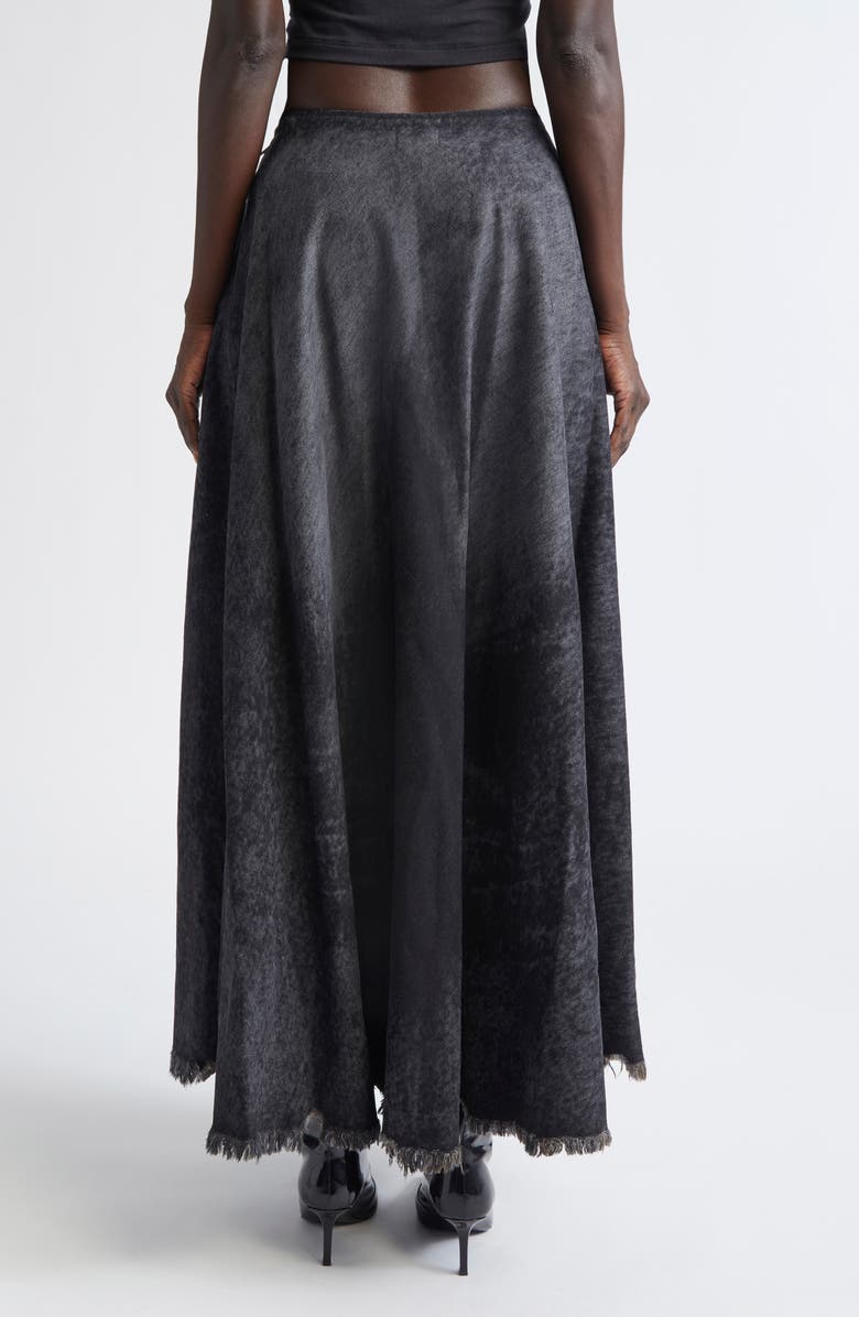DIESEL<sup>®</sup> De-Hannie-Fsh Frayed Hem Lasered Denim Maxi Skirt, Alternate, color, Black/ Denim