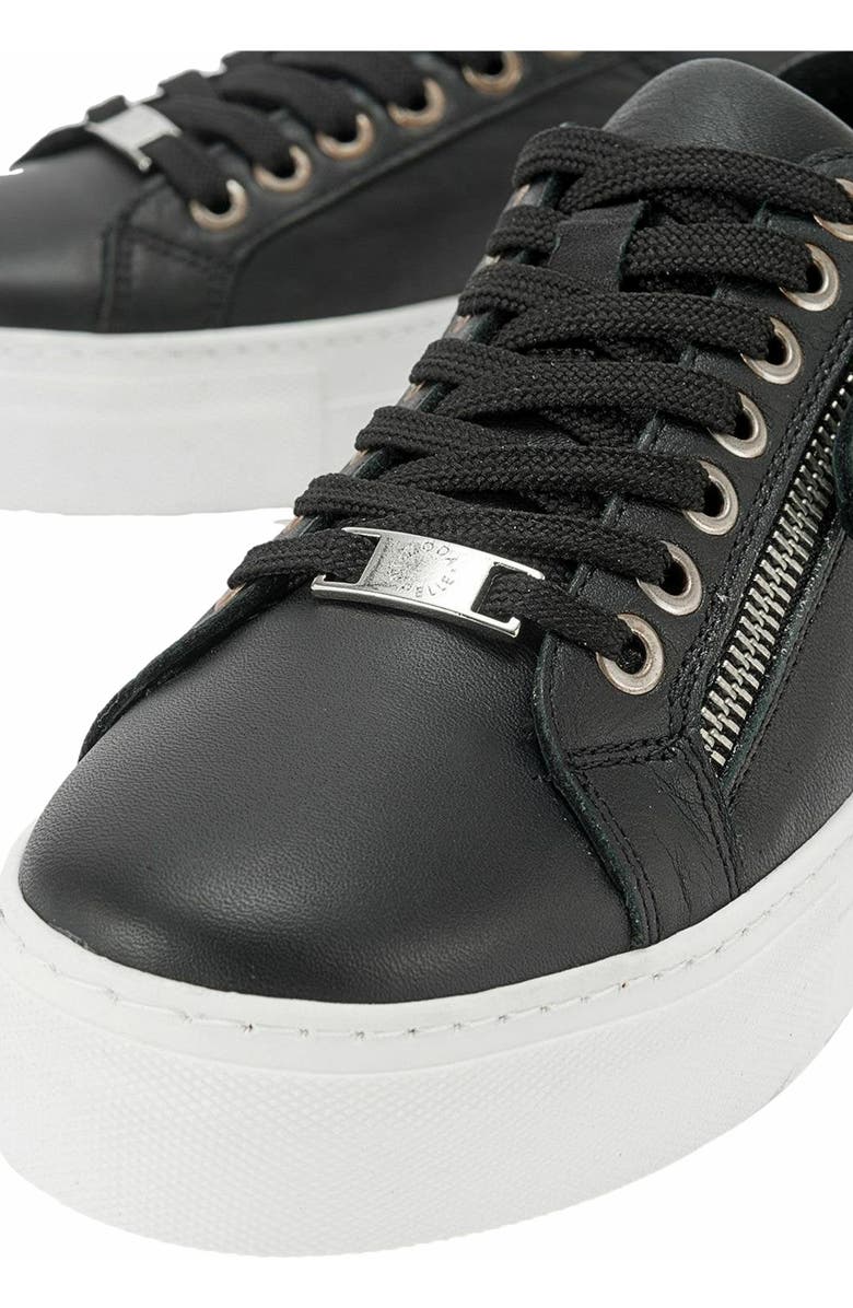 Forever & Always Shoes Beryl Leather Zip Sneaker, Alternate, color, Black Leather