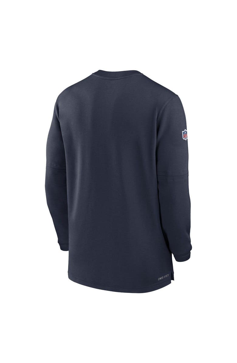 Nike Men's Nike  Navy Chicago Bears 2023 Sideline Performance Long Sleeve Tri-Blend Quarter-Zip Top, Alternate, color, Navy