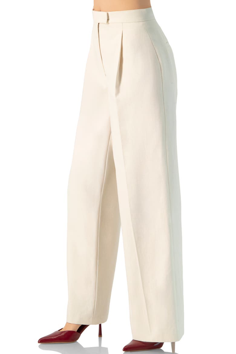 Wide-Leg Straight Pants, Alternate, color, Ivory
