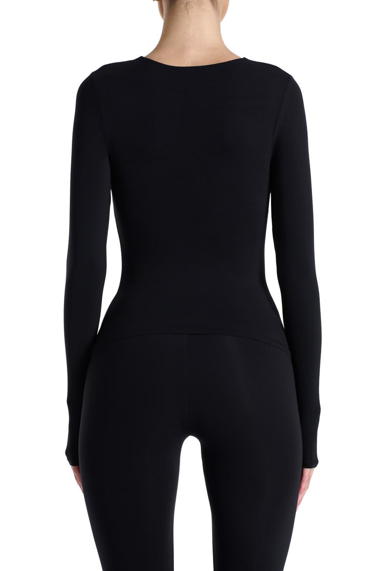 Long Sleeve Crewneck Top, Alternate, color, BLACK