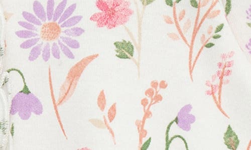 Little Me Meadow Garden Ruffle Cotton Footie & Headband Set In Multi
