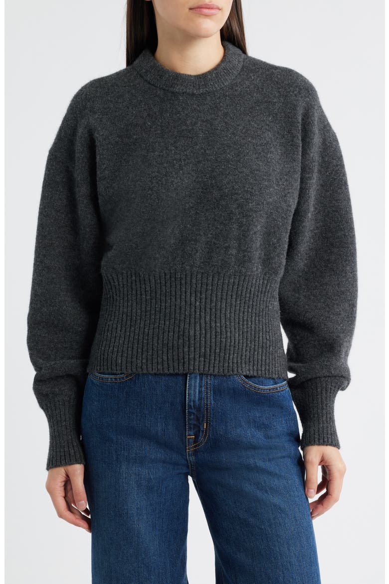 Randi Boiled Wool Blend Sweater, Main, color, DARK GREY