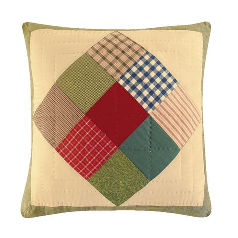 Patch Pinecone Quilted Pillow, 18" x 18"