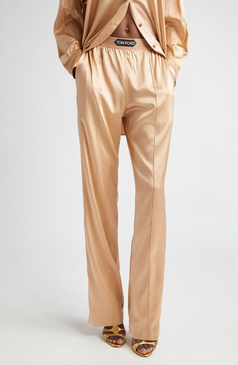 Stretch Silk Satin Pajama Pants