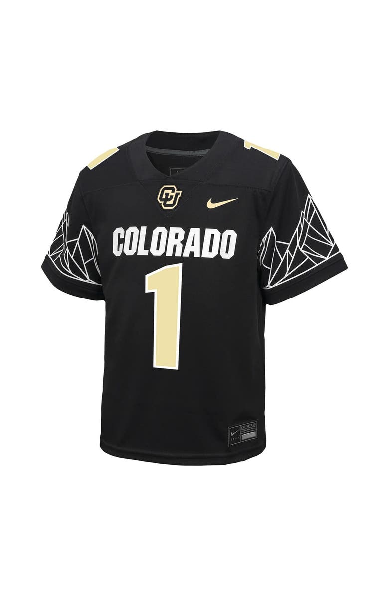 Nike Preschool Nike #1 Black Colorado Buffaloes Untouchable Football Jersey, Alternate, color, Black