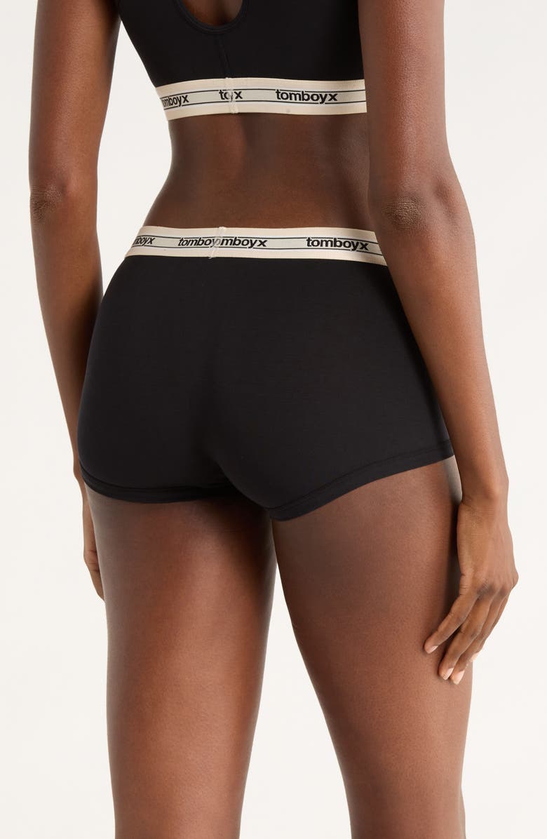 TomboyX Stretch Modal Boyshorts, Alternate, color, Modal Retro Black