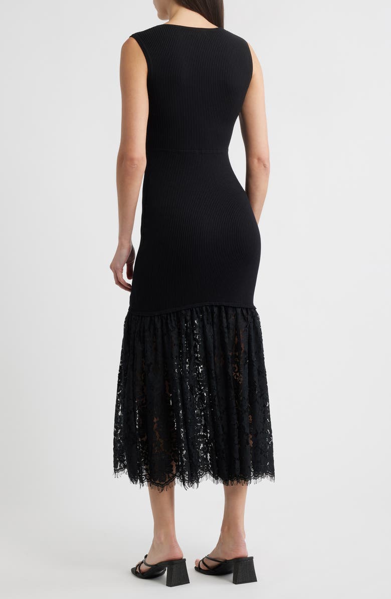 MOON RIVER Sleeveless Lace Sweater Dress, Alternate, color, Black