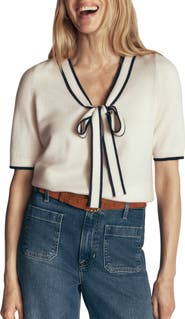 Boden Bow Neck Knitted T-Shirt