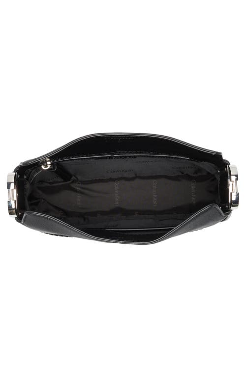 Calvin Klein Fay Whipstich Canvas Shoulder Bag In Black