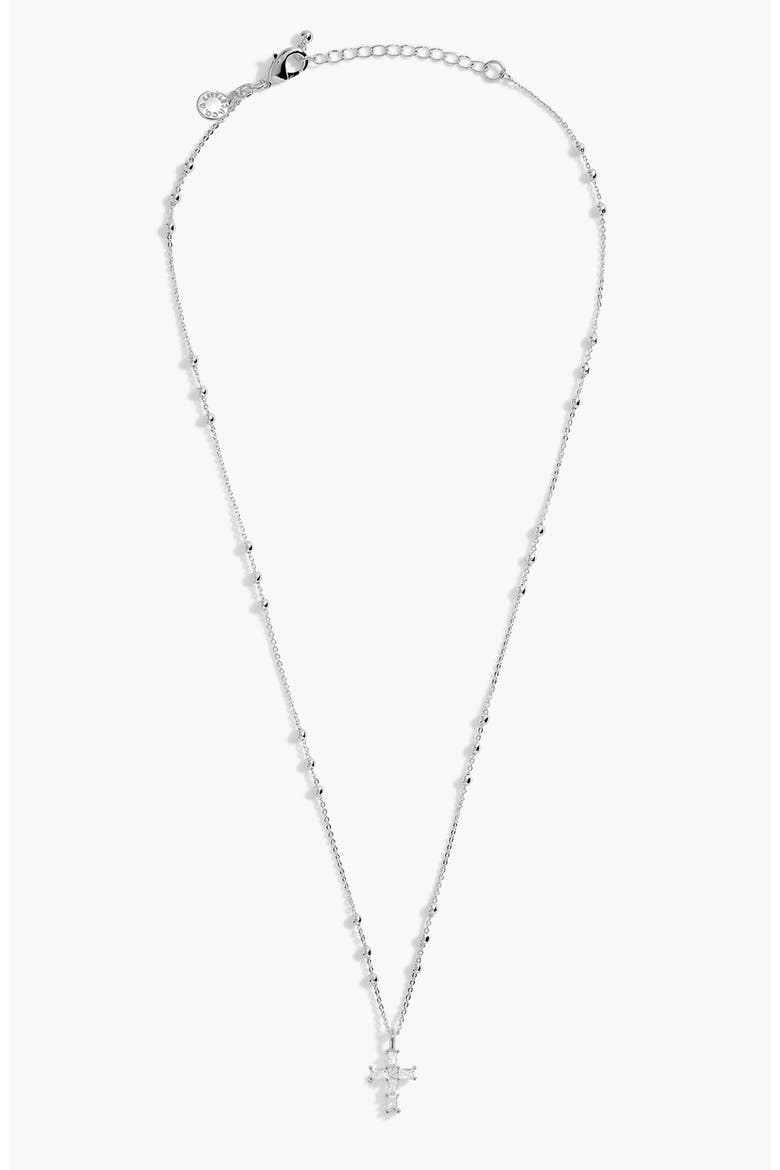 A Little "Blessed Is She Who Believes" Necklace, Alternate, color, Silver Plated