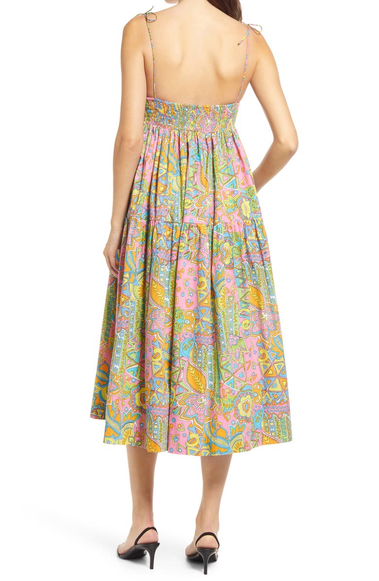 S/W/F Floral Print A-Line Cotton Dress, Alternate, color, 