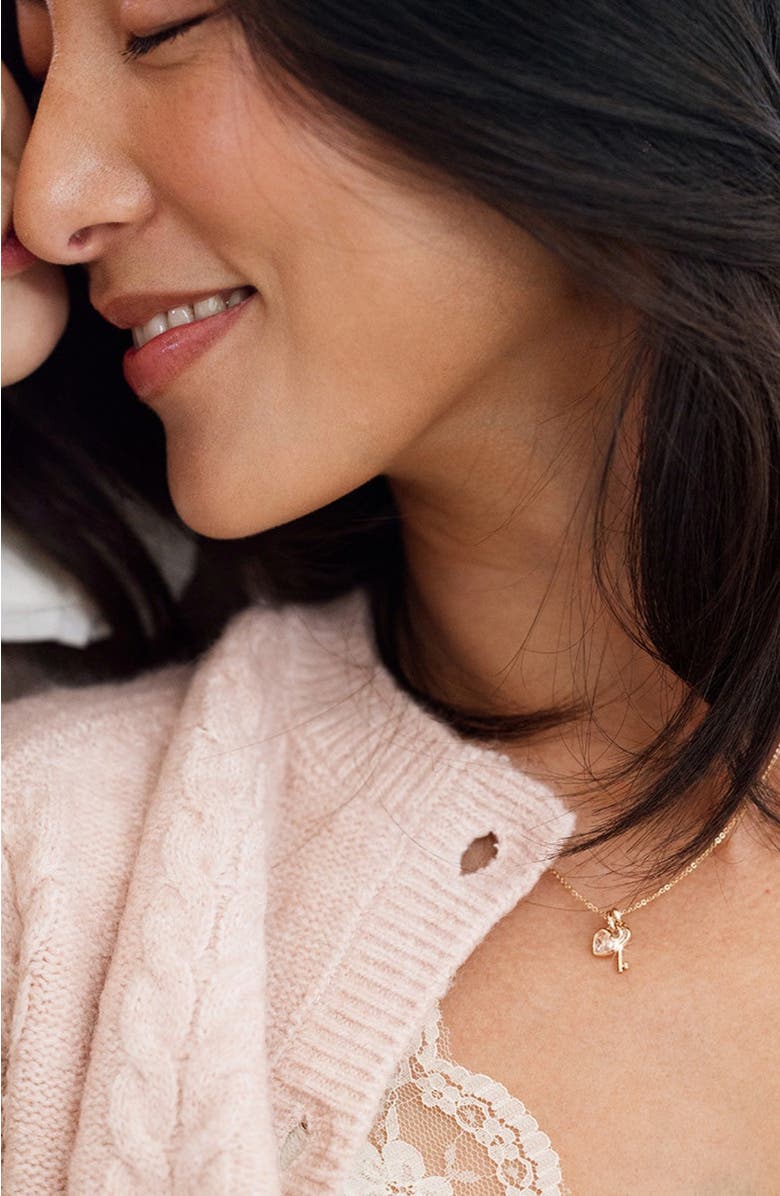 MADE BY MARY CZ Heart Padlock Charm, Alternate, color, Gold