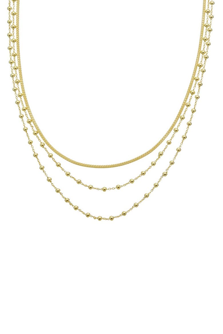 Mesh & Station Multi-Strand Necklace, Alternate, color, YELLOW