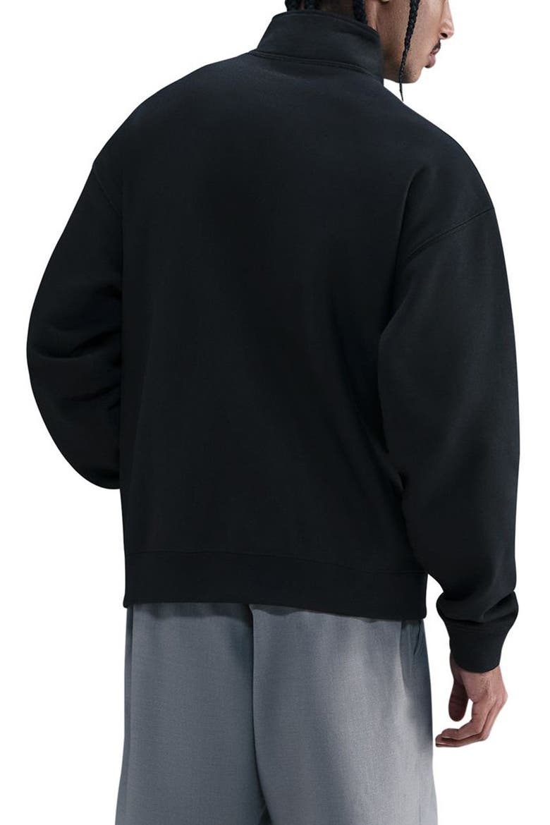 Solo Swoosh Fleece Quarter Zip Pullover, Alternate, color, BLACK/ WHITE