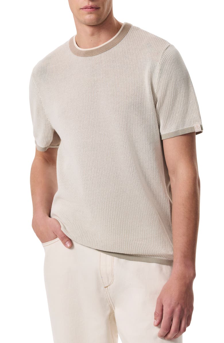 rag & bone Harvey Ringer Cotton Blend Mesh T-Shirt, Main, color, Light Beige