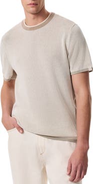 rag & bone Harvey Ringer Cotton Blend Mesh T-Shirt