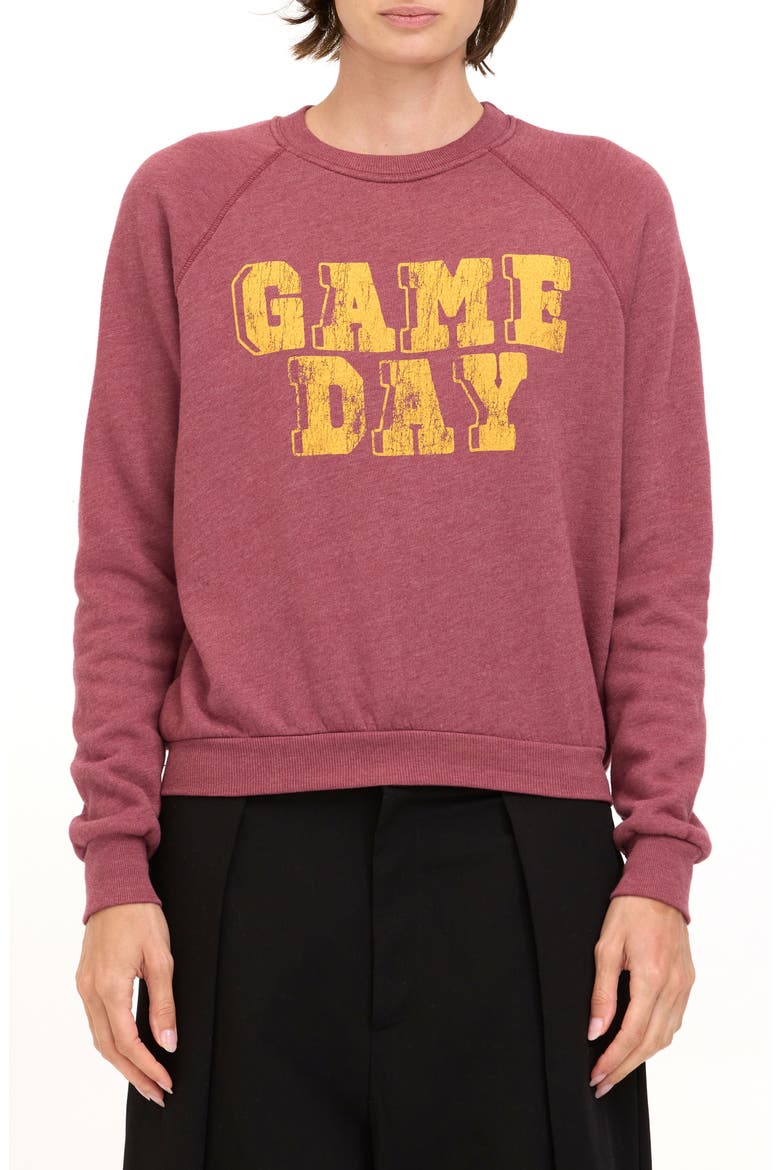 Game Day Graphic Sweatshirt, Main, color, DARK CHERRY