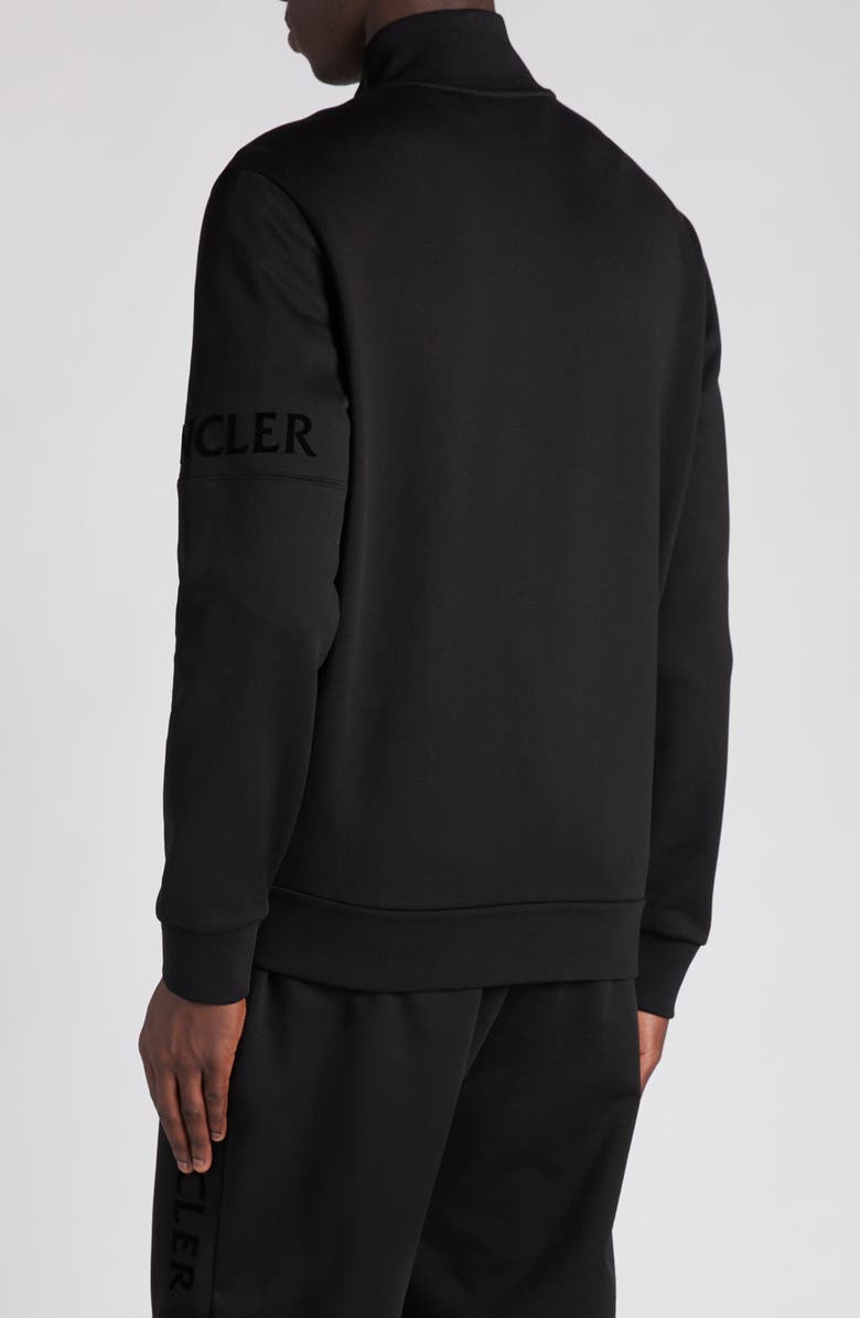 Moncler Mixed Media Cardigan, Alternate, color, Black